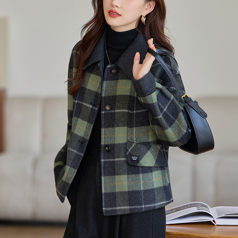 羊毛呢外套女2025新款今年流行爆款秋冬小香风短款双面呢羊毛大衣