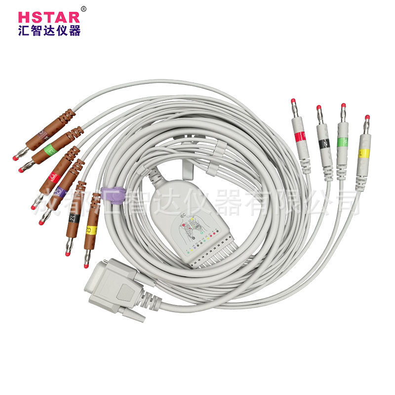 供外贸日本光电心电图机专用配件 4.0欧标 香蕉头心电导联线