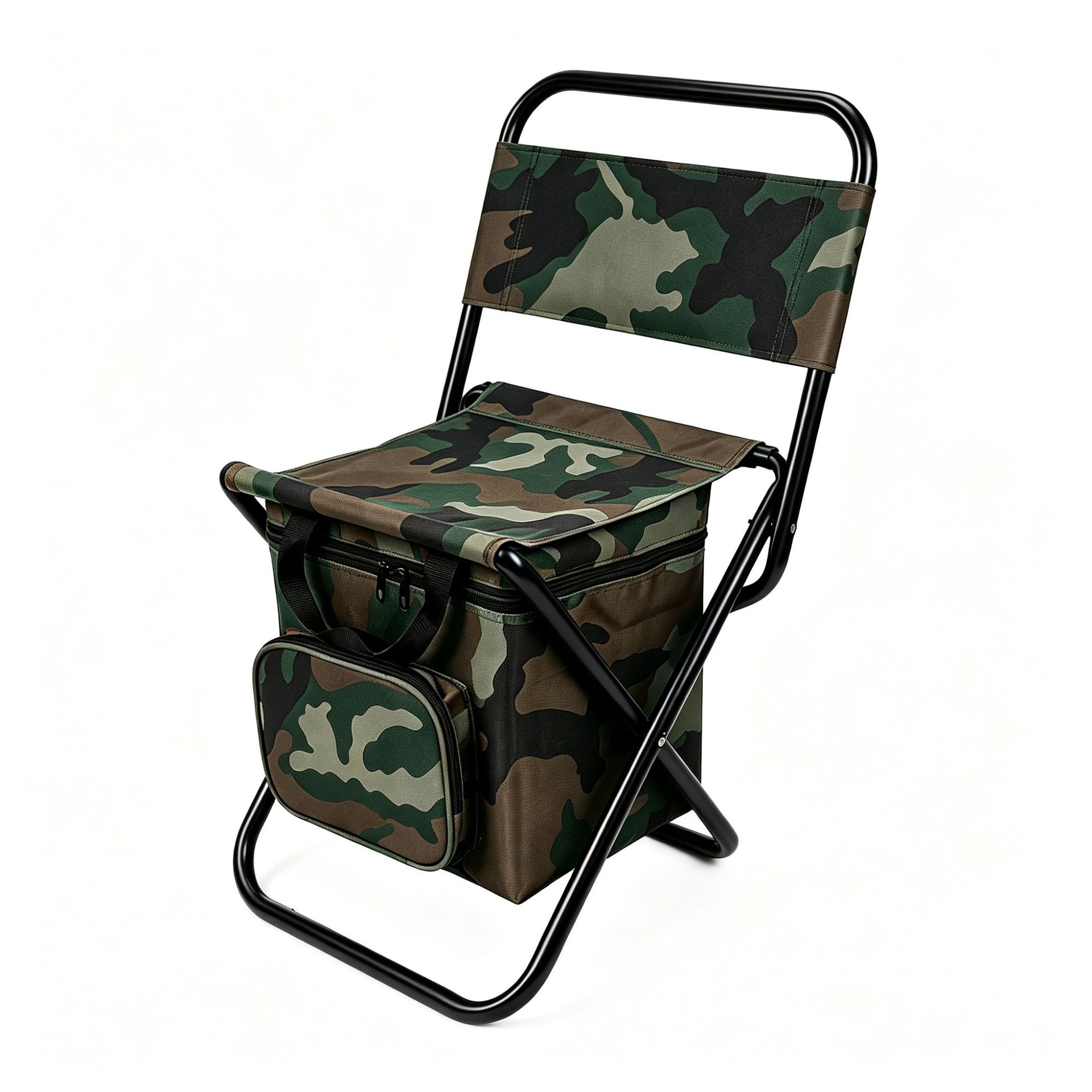 Silla plegable portátil ultraligera para acampar con taburete Maza de pesca en paquetes de hielo fuertes y duraderos con respaldo al aire libre transfronterizo