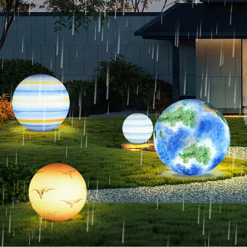 Planet light outdoor luminous waterproof moon light landscape round ball courtyard Earth light spherical decorative lawn floor lamp
