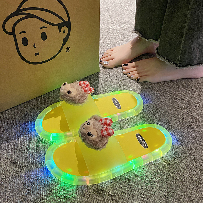 노란색 [빨간색 더피 베어] 발광 신발