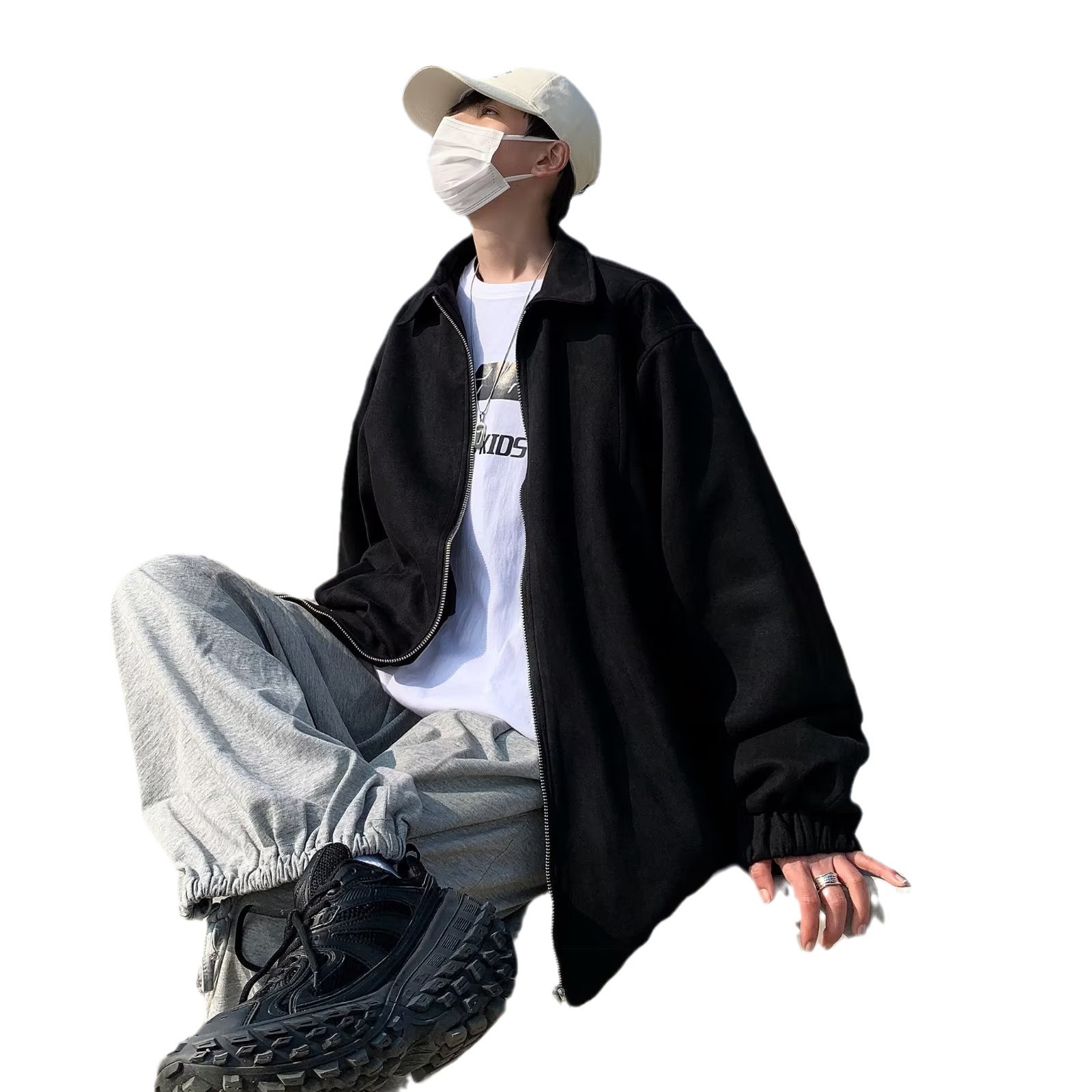 Camisa guapa para hombre de manga larga otoño chaqueta de pana suelta coreana estilo Hong Kong ins camisa retro japonesa de todo fósforo