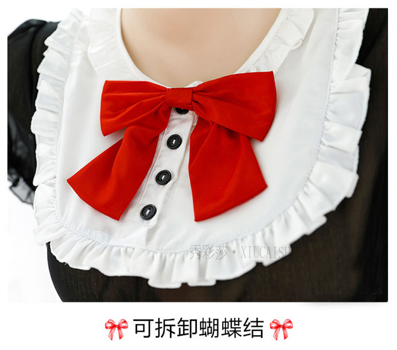 Maid Roleplay Lingerie Set with Headpiece, Top, Skirt, Thong and Wristbands — detail image 20
