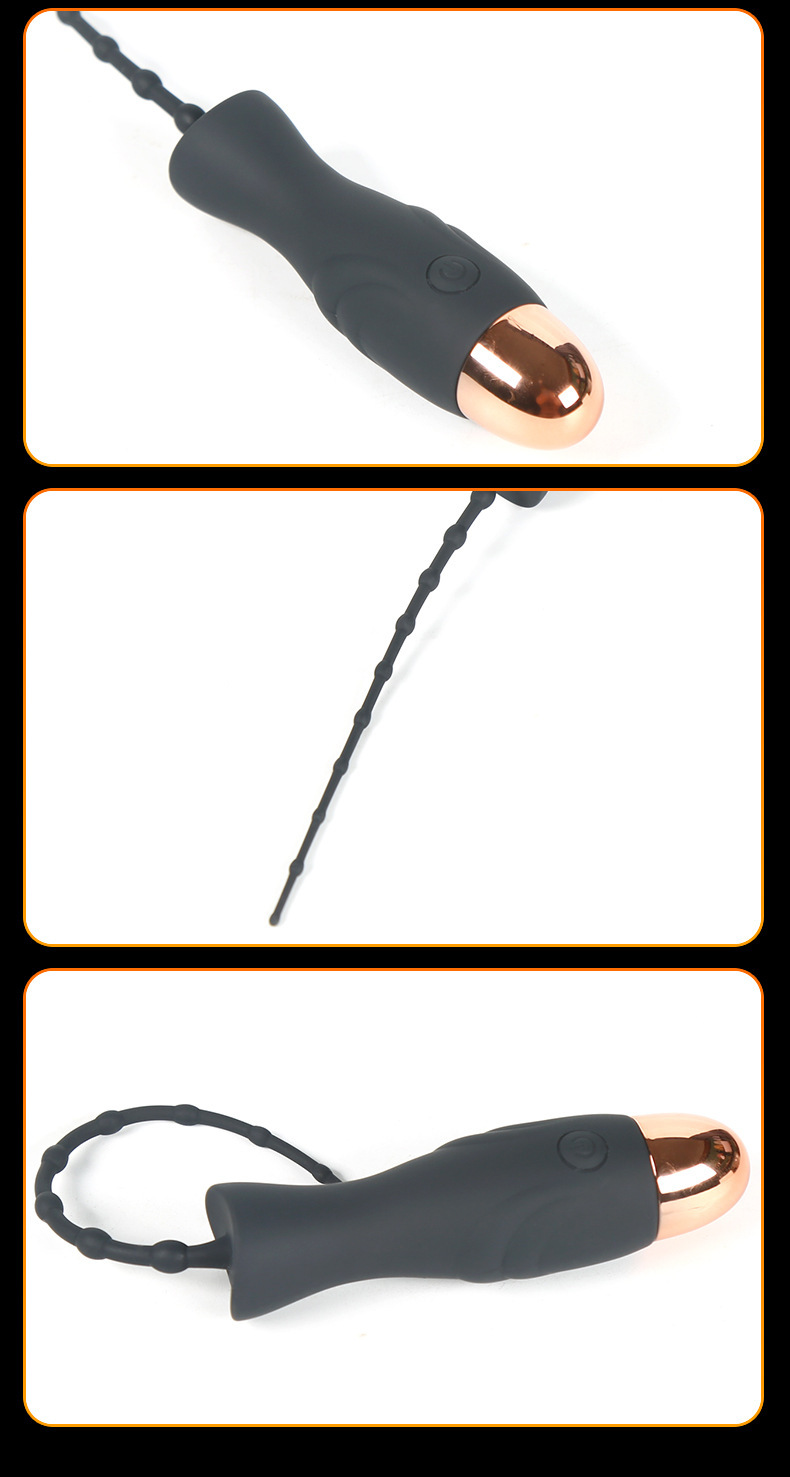 USB Rechargeable Vibrating Urethral Dilator with Silicone Beads and Button Control — detail image 29