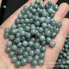 天然翡翠A商品6mm藍水玉散珠卸売りdiy玉アクセサリーブレスレットネックレス玉玉部品