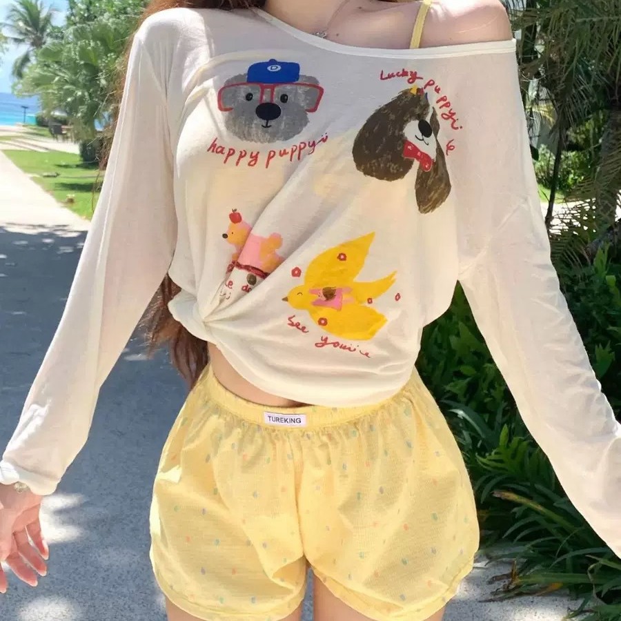 High-End Polyester Girls' Sun-Protective Long-Sleeved Shirt, Bikini, Boxer Shorts, Four-Piece Set, Resort Hot Spring Swimsuit, Manufacturer Wholesale