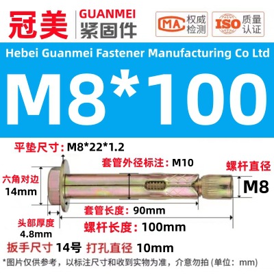 Анкерный болт Guanmei стандарт GB 8х100