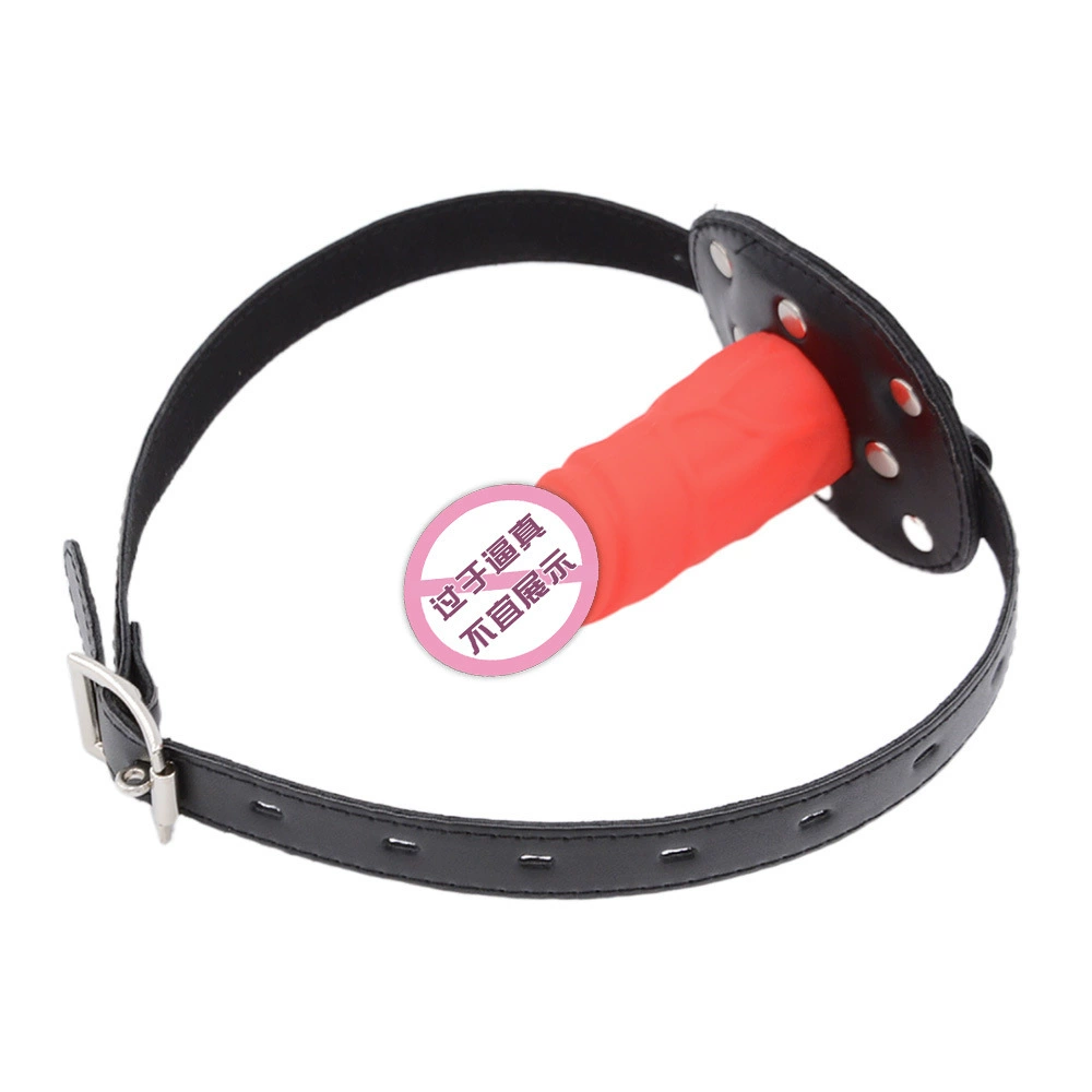 Silicone mouth plug (SM) deep-throat simulation, 5.5 & 10 cm, adjustable leather head strap
