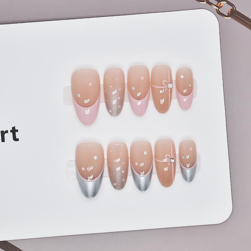 10 piezas de uñas nuevas uñas de almendras rojas pequeñas parches de uñas falsas manuales perforación de uñas prefabricadas