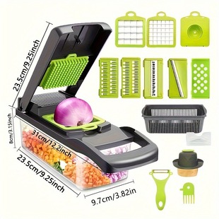 Cross-Border Export Multi-Functional Vegetable Cutter Shredding 16-Piece Set Shredding Dicing Grater Slicing Kitchen Cutting Vegetables Potatoes