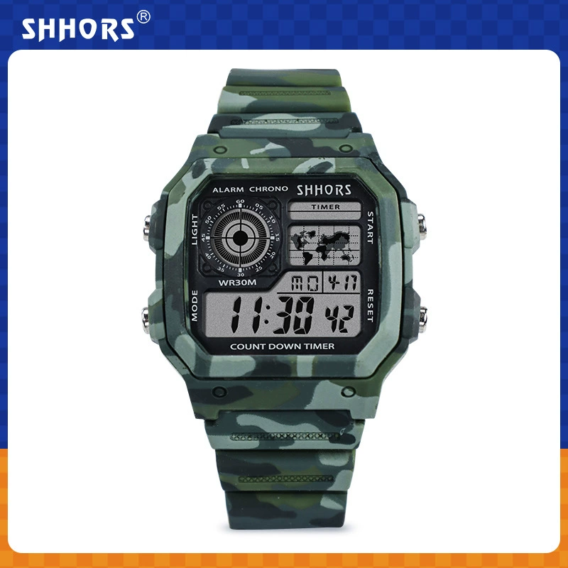 Святая обезьяна Sho Shors фабрично напрямую поставляет street fashion спортивные электронные LCD студенческие камуфляжные практичные электронные часы