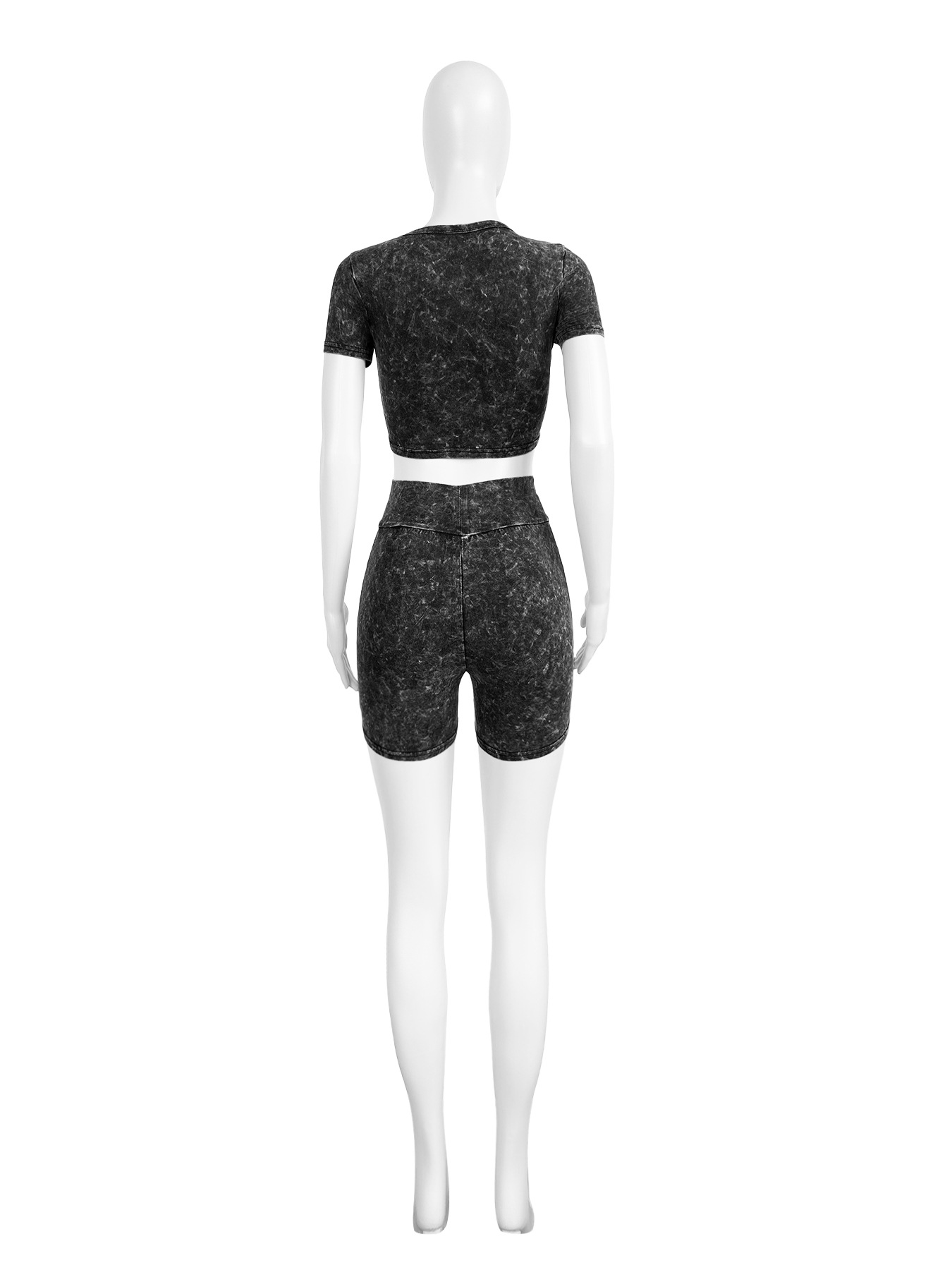 Women Wear Skin Friendly Cotton Fabric Washed Fried Floral Old High Waist Two Piece Set