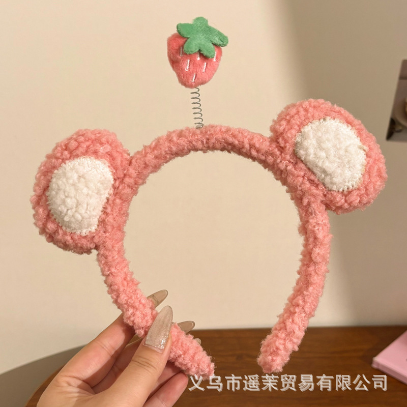 曲奇饼干洗脸发箍女2025新款毛绒压发头箍可爱发卡子防滑发捆头饰|undefined