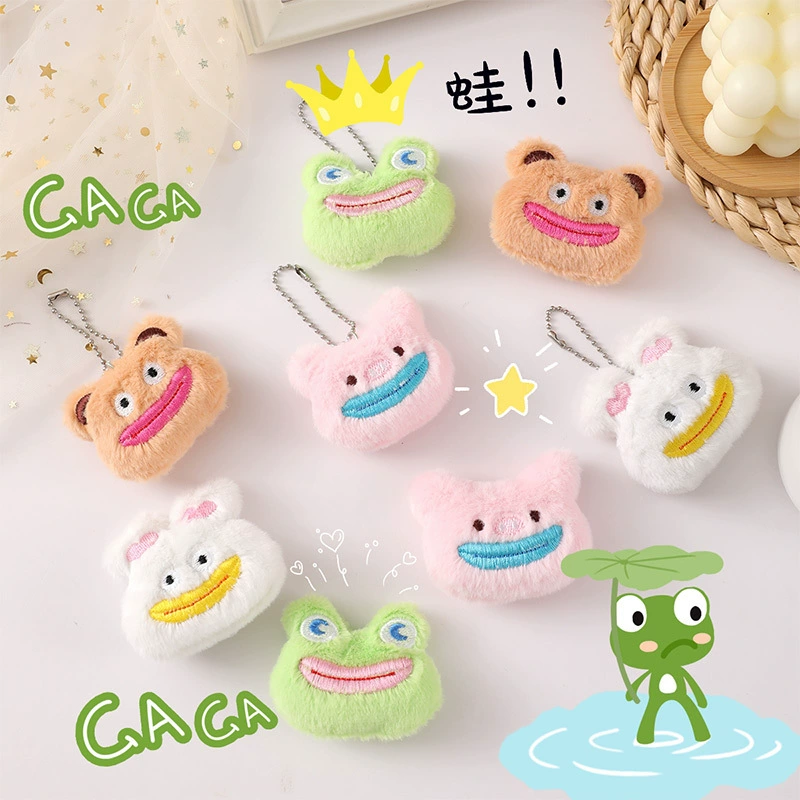 Плюшевый брошь-брелок, милый кролик и медведь подвеска, мини кукла-игрушка с аксессуарами, 7×6 см