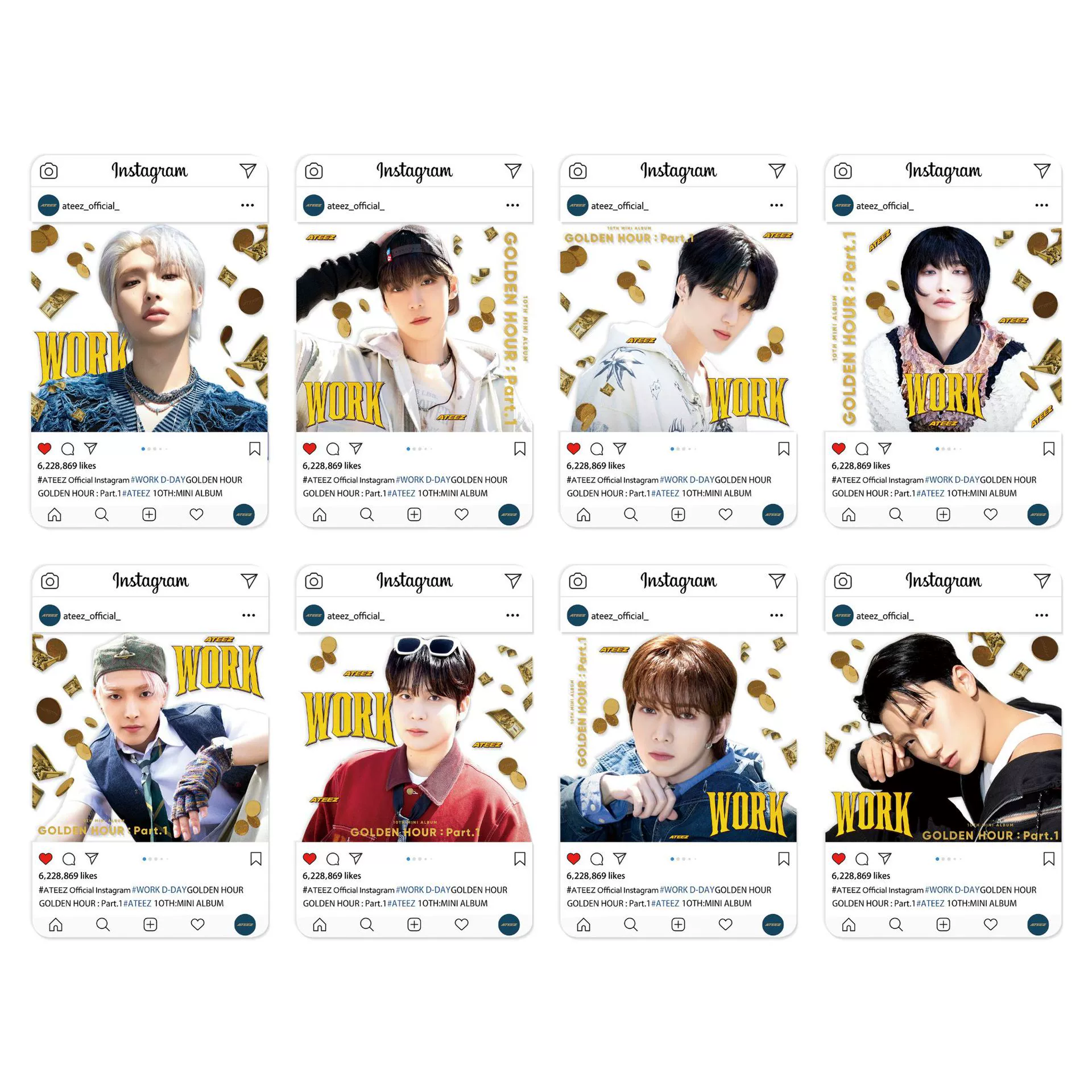 Новый альбом Aespa Dirty Work периферийная карта, коллекция карточек альбома ATEEZ, pvc карта