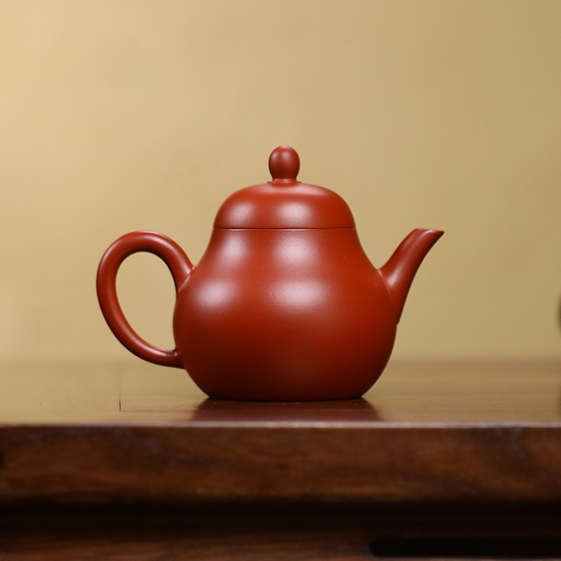 メーカー卸売宜興紫砂壺原鉱朱泥高梨形壺工夫茶器手作りティーポット|undefined