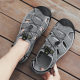 Baotou Sandals Men's Summer Hollow Breathable All-match Men's Sports Beach Shoes Genuine Leather Cross-border plus size Outdoor Shoes for Men