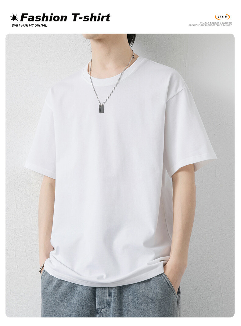 Tallas grandes algodón manga corta camiseta hombre verano 2022 nuevo harbourwind media manga cuerpo hombre color sólido hielo seda cuerpo hombre T pic 1
