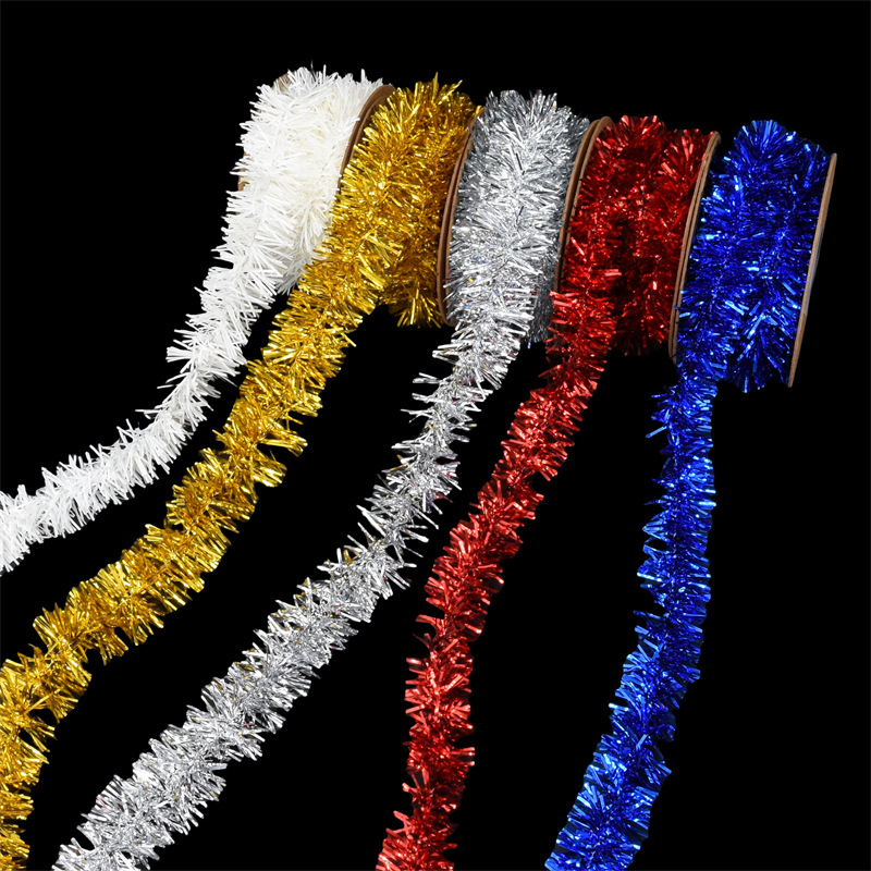 Navidad clásica decoración de árbol de Navidad colgante cinta de lana fiesta de cumpleaños escena de boda tira tira