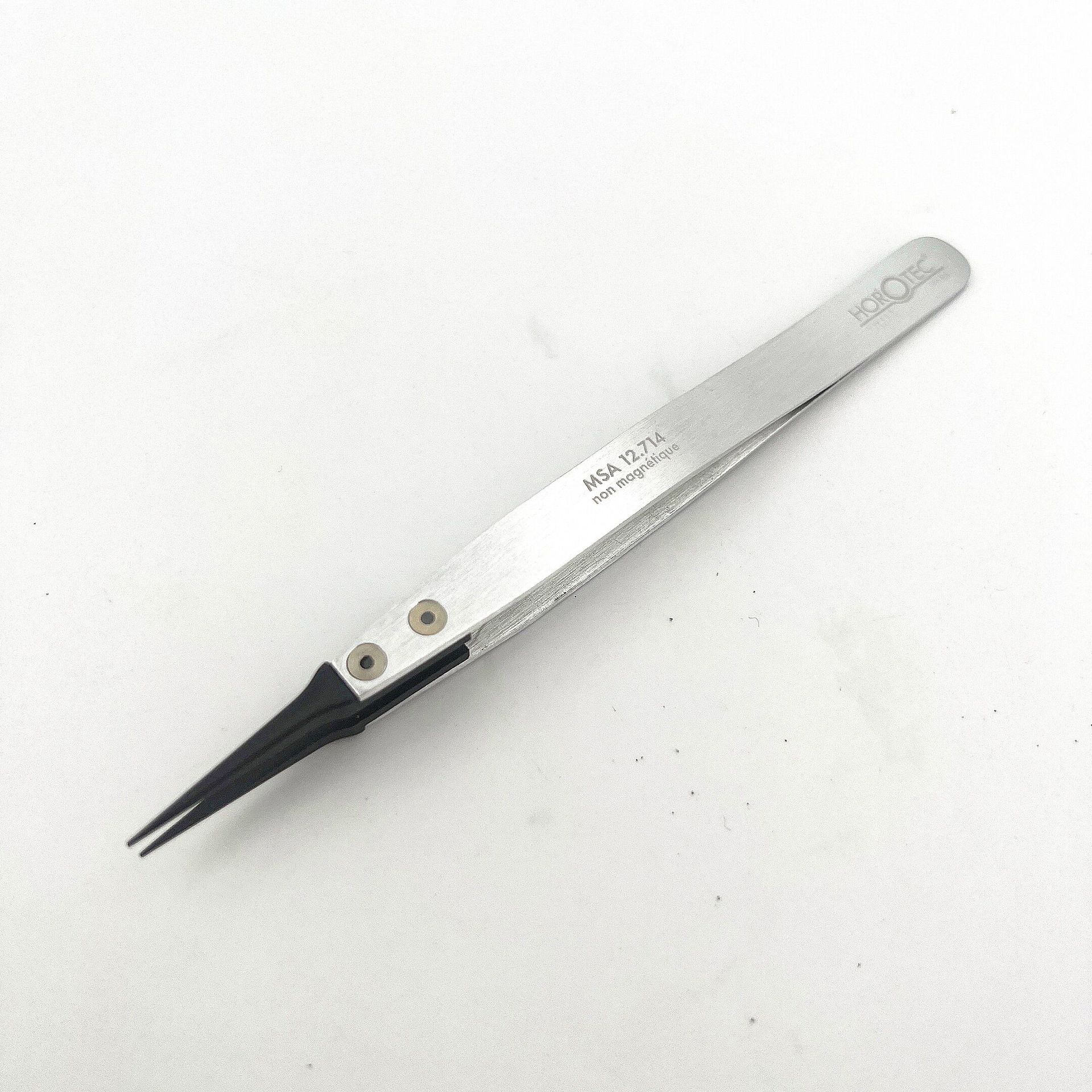 修表工具 瑞士HOROTEC MSA12.714 炭纤维硬质特细尖头27号镊子