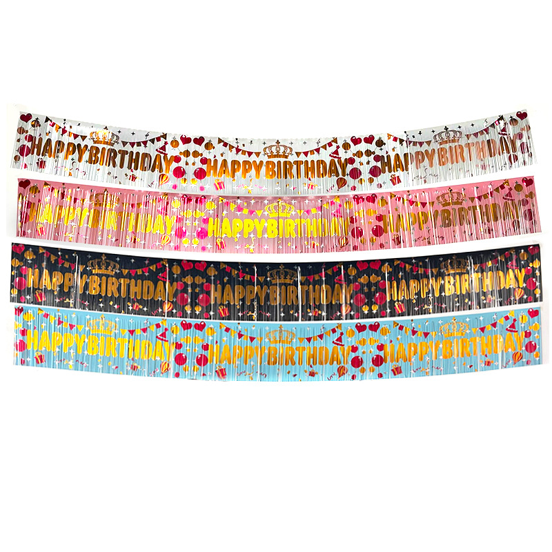 Partido lluvioso banner borla 0,3*2,7 m transfronterizo nueva fiesta decoración Fondo cumpleaños franja banner