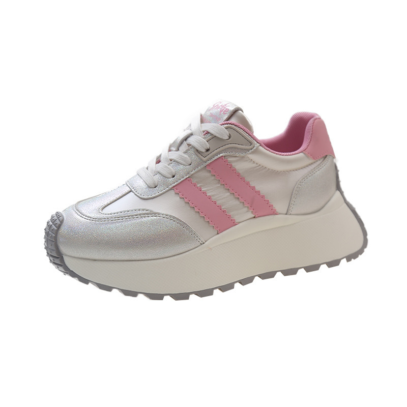 2024 primavera nuevos zapatos altos y pies que muestran los zapatos de papá pequeño zapatos deportivos transpirables de moda para mujer_voghion.com