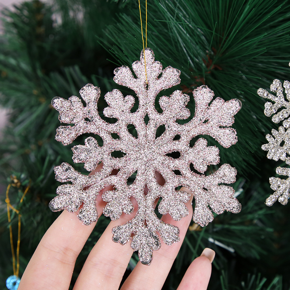 Gold powder Christmas Snowflake Pendant Christmas ornament christmas tree decorate Snowflake Pendants scene arrangement