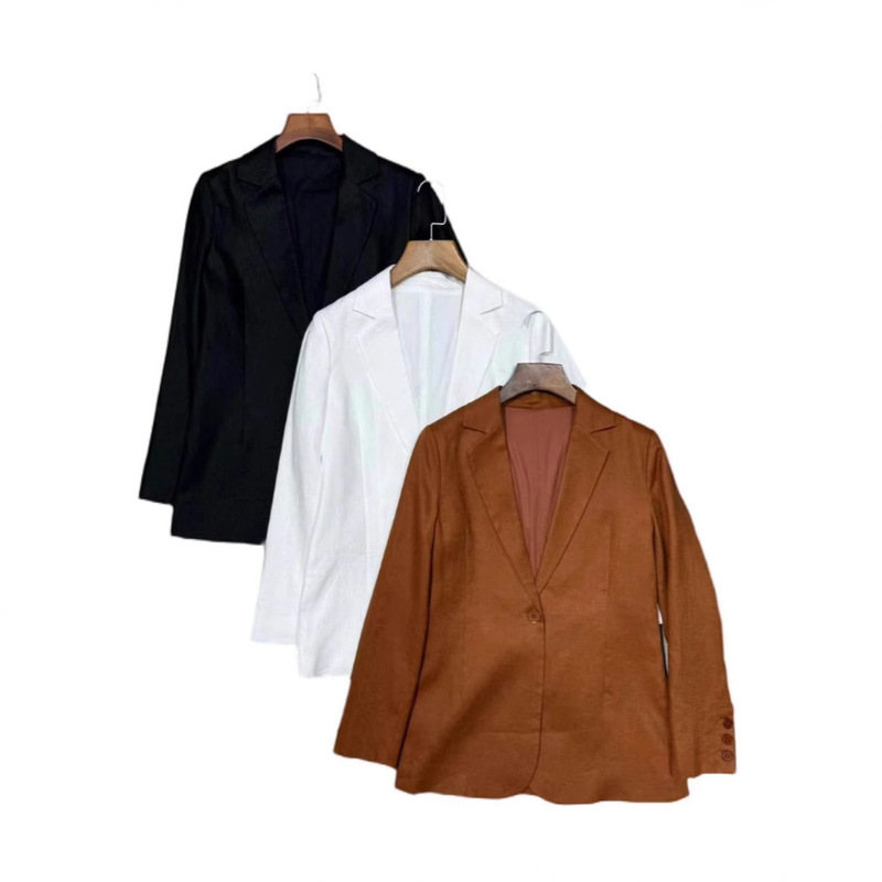 in stock 2025Cor Spanish Linen Elegant Comfortable Laps Short Jacket Suit