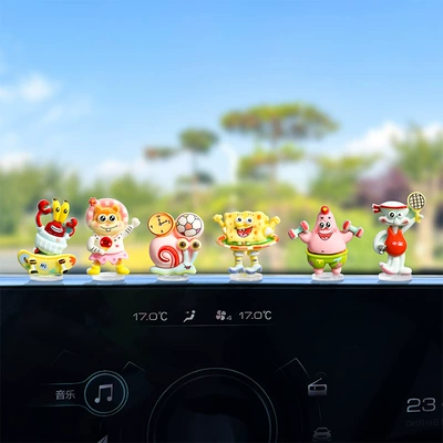 Cute cartoon cute SpongeBob Squarepants car ornaments electric car interior center console co-pilot ornaments small ornaments (Car ornaments) - multiple-styles-available-see-details-page-6-combinations-of-sports-and-fitness-spongebob-squarepants-free-traceless-stickers