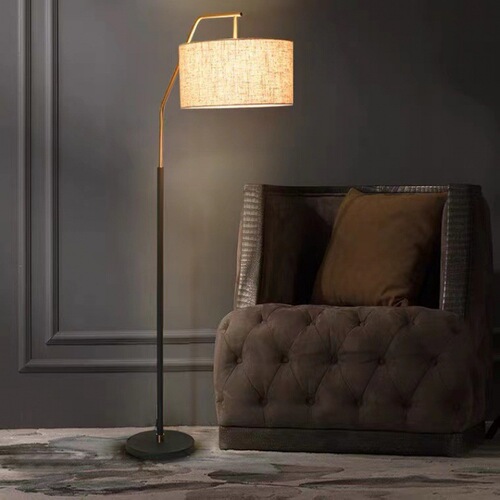 American simple floor lamp living room light luxury ins style Nordic bedroom coffee table bedside table cloth cover vertical fishing lamp