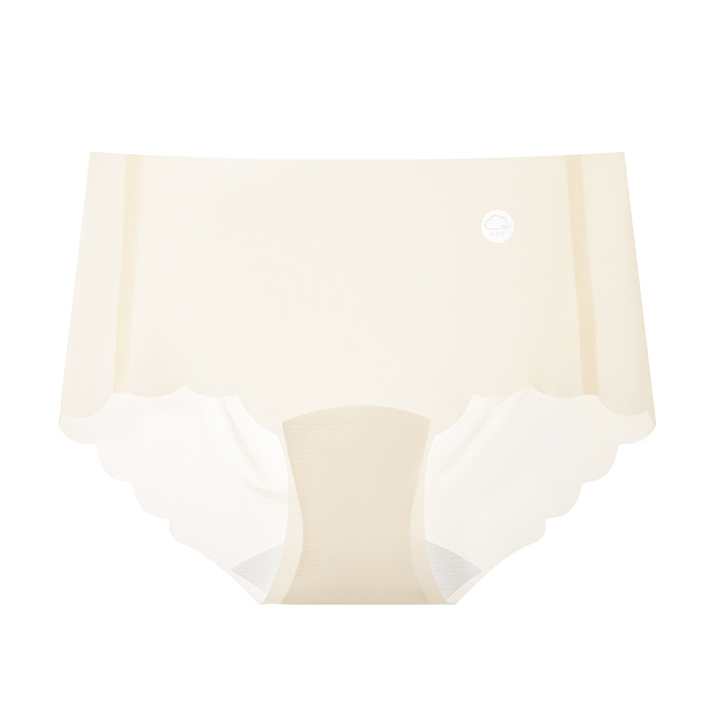 Bragas sin costuras de cintura media con entrepierna alargada, seda de hielo para mujer, transpirable 10A, entrepierna antibacteriana, entrepierna de seda, calzoncillos para mujer