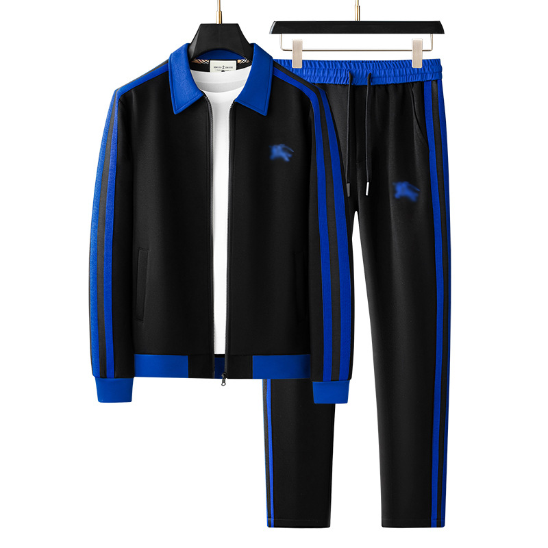 European men's 2024 autumn new lapel cardigan two-piece men's fashion high-end casual handsome suit men