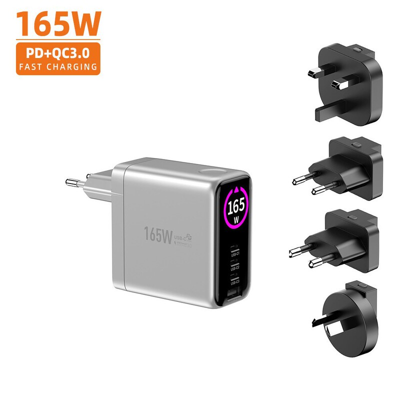 165W Super Fast Charging Head 100W Mobile Phone Charger Fast Charging 2C1A Multi-Port Smart Ai Charging