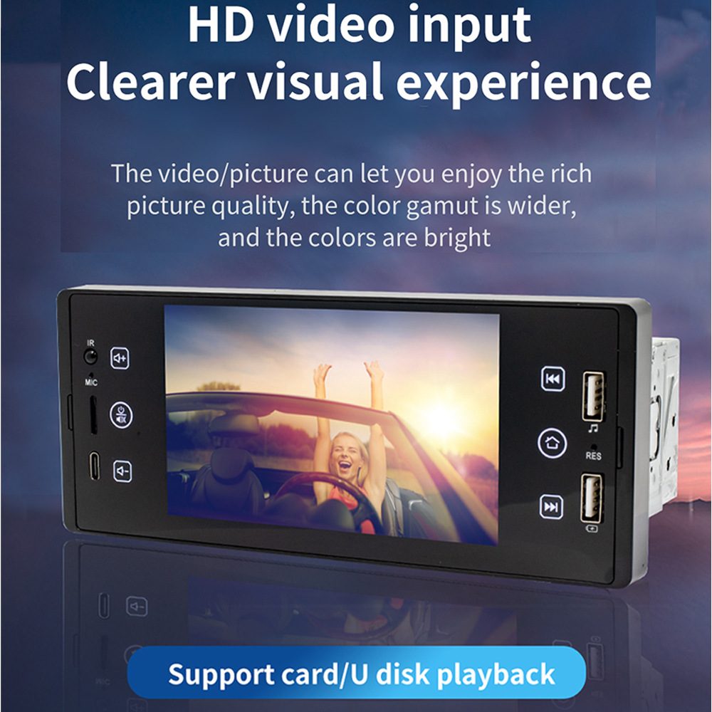 5 inch single ingot Apple wireless carplay HD touch screen reversing image priority car Bluetooth MP5 player