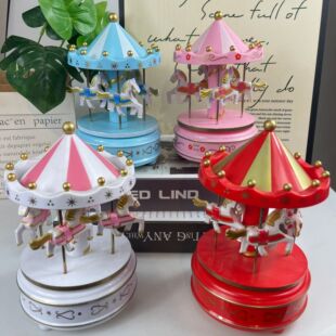 Carousel Music Box Music Box Music Box Birthday Gift Creative Cake Decoration Nightlight Children's Gift Festival