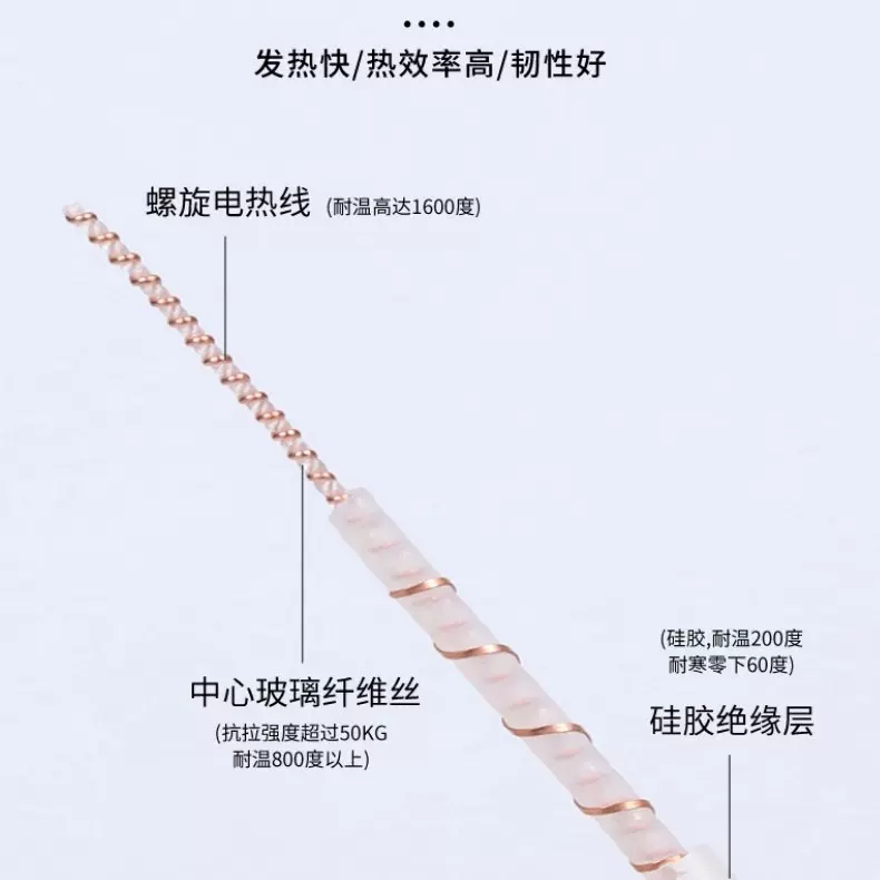 定制PVC硅胶电热毯热线硅橡胶加热电线丝发热丝合金丝