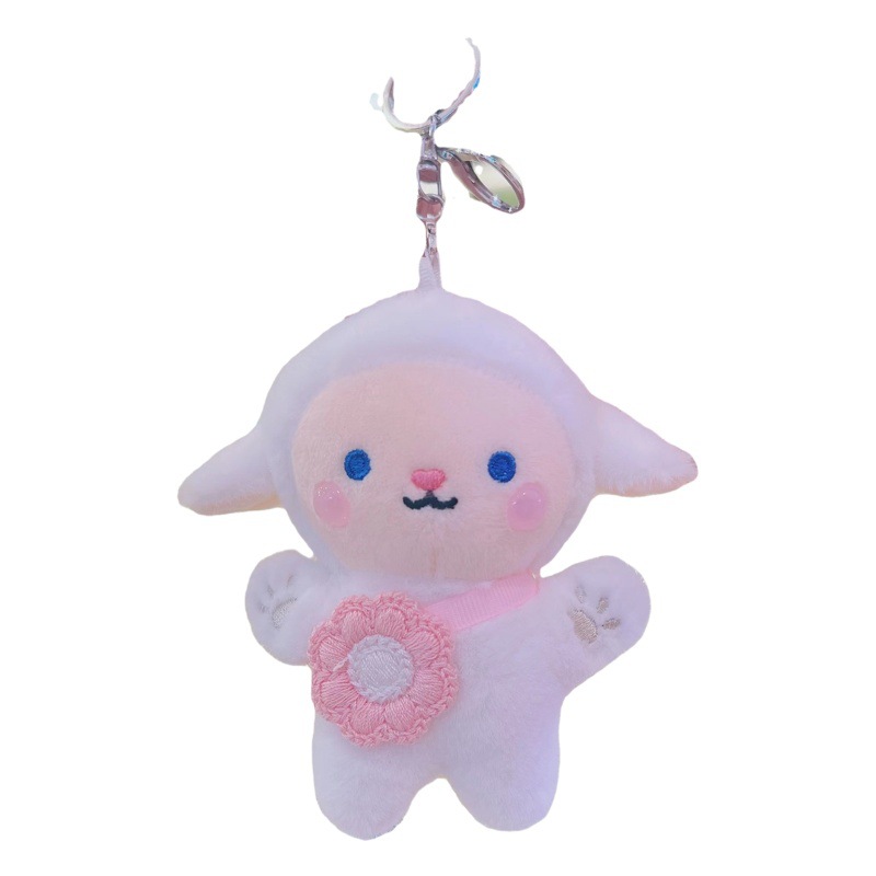 Tiktok muñeca de peluche ovejas juguete pareja bolsa colgante Cordero juguete de peluche llavero muñeca al por mayor