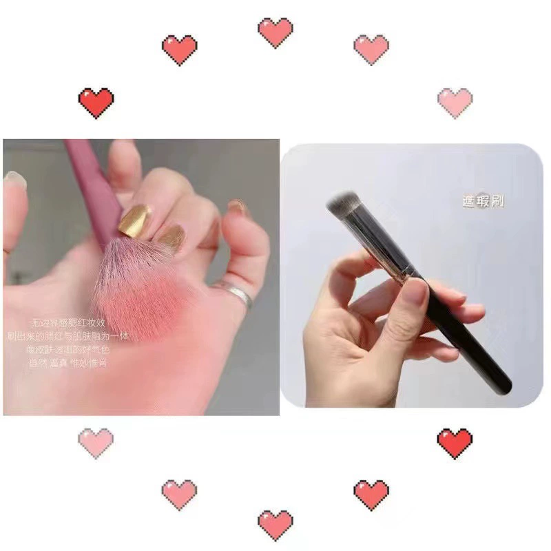 Кисть для макияжа из шерсти ( Wool blush brush ) разноцветная кисть, плоская голова с двойным слоем, очень мягкая, новичкам, кисть для макияжа из Цанчжоу, не выпадает