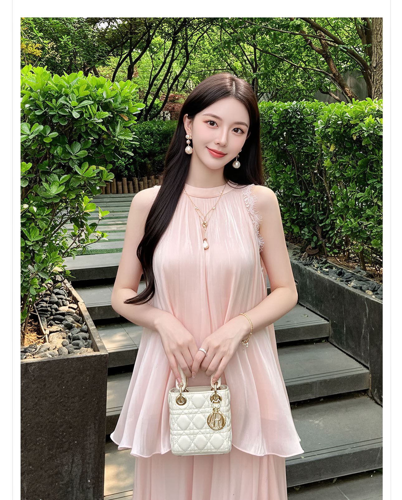 Bộ áo ren hoa + chân váy đính đá hai mảnh phong cách tân cổ điển — Trang chủ, bộ đồ, nửa váy chi tiết 8