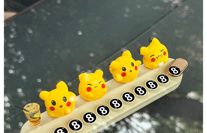 New Pikachu Temporary Parking Number Plate, High-Looking Moving License Plate, Cute Cartoon Car Moving Phone Plate
