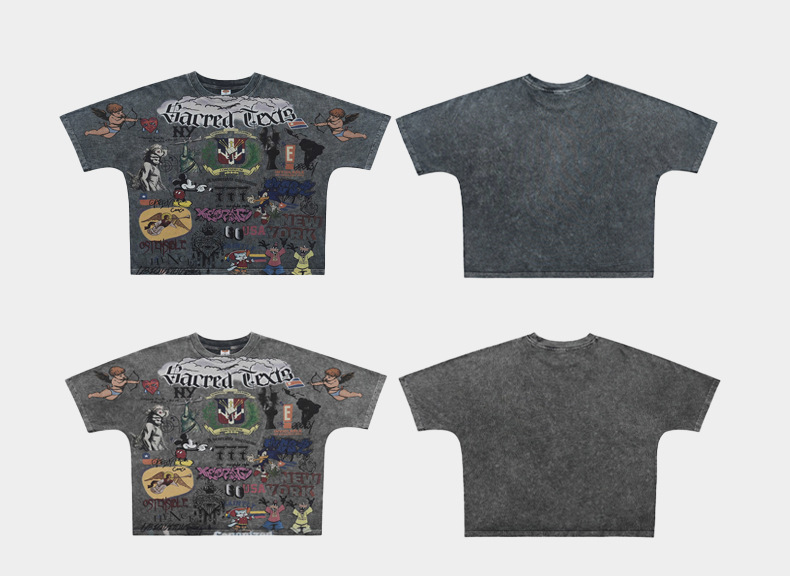 Herren T-shirt Mit Retro Comic Print Im Vintage Look Locker_voghion.com