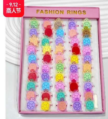 빛나지 않는 아크릴 거북이 반지