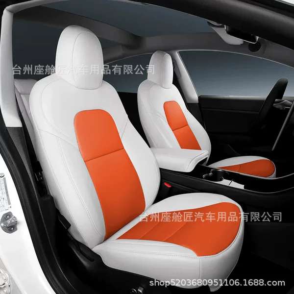 Suitable for the New Tesla Model 3/Y/S/X Pure White Nappa Leather Seat Covers for Cross-Border Foreign Trade Export