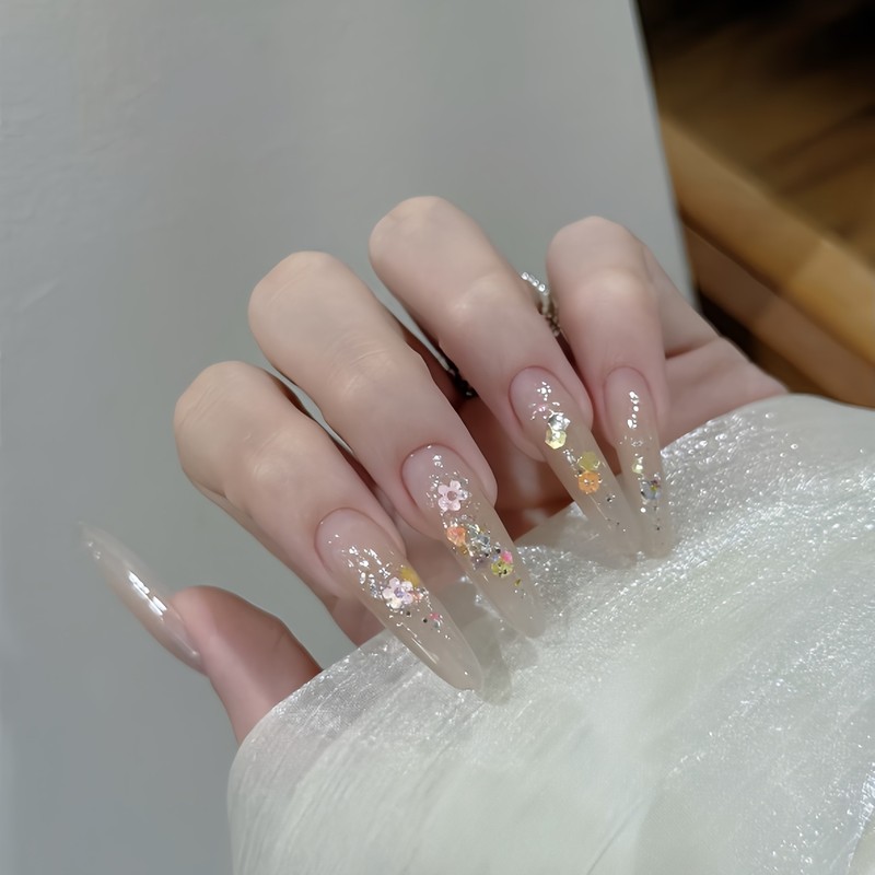 【花校长】高密度泡泡糖云锦亮片超闪好看爆闪超美显白美甲甲油胶|undefined