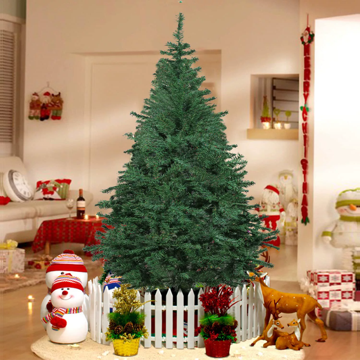 Artificial Christmas tree, customizable PVC/PE/PET mix, 3–12 ft, high‑end simulation
