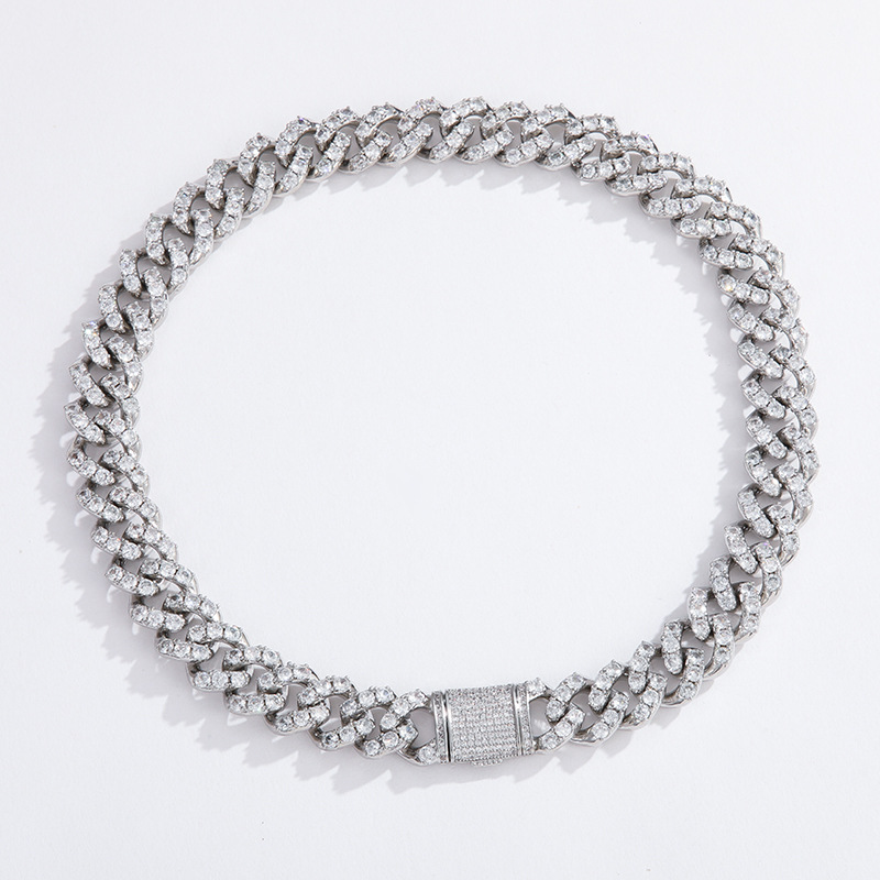 Hip-Hop Solid Color Copper Plating Inlay Zircon Necklace 1 Piece