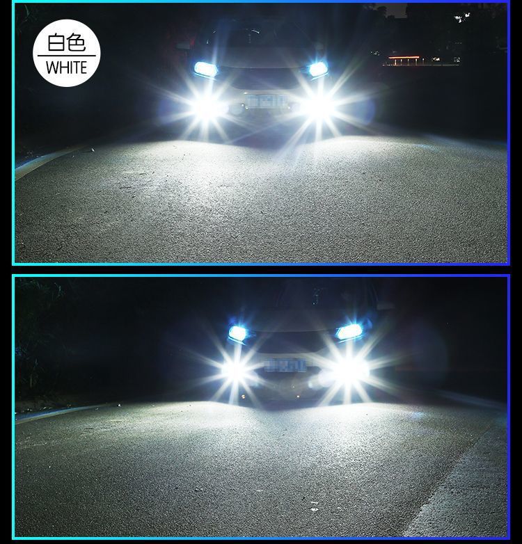 Car Led Front Fog Light Bulb Super Bright Golden Eye H11 9006 881 H3H8 Modified Two-Color Flash Fog Light Bulb