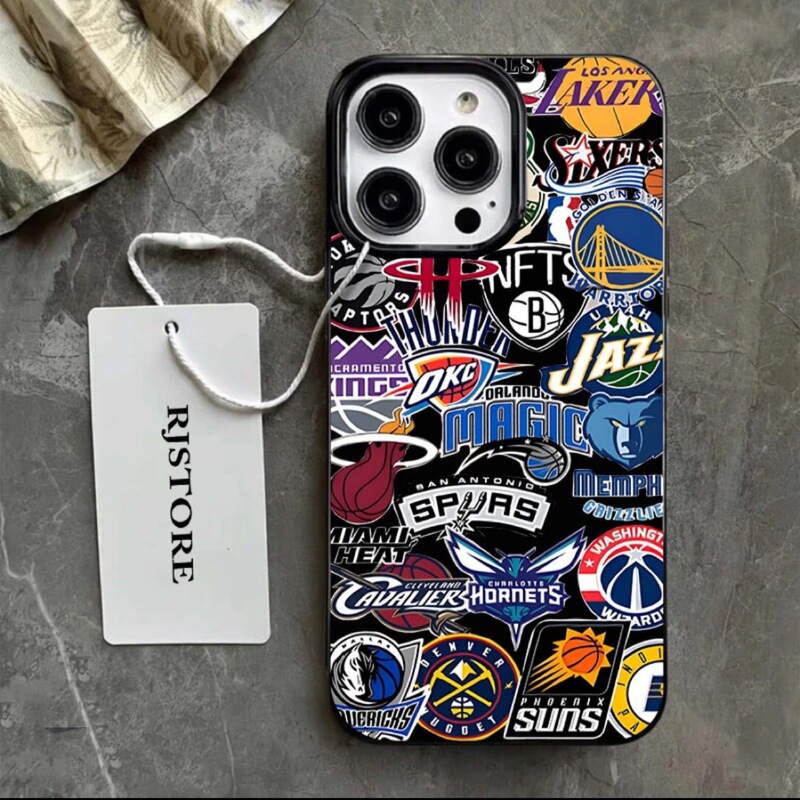 NBA team logo fashion for Apple 16 light luxury iphone15Plus high 14promax phone case 13 creative