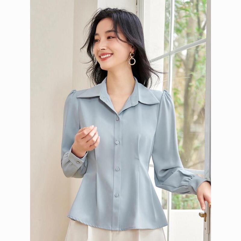French-Style Shirt 2026 Elegant Spring Socialite Bubble New Style Blouse Doll Collar Chiffon Top