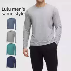 Lululemon-Inspired Men's Athletic Long-Sleeve Tee for Outdoor Training & Gym – Quick-Dry Stretch Casual Top